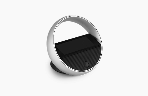 rounded, white smarthome speaker
